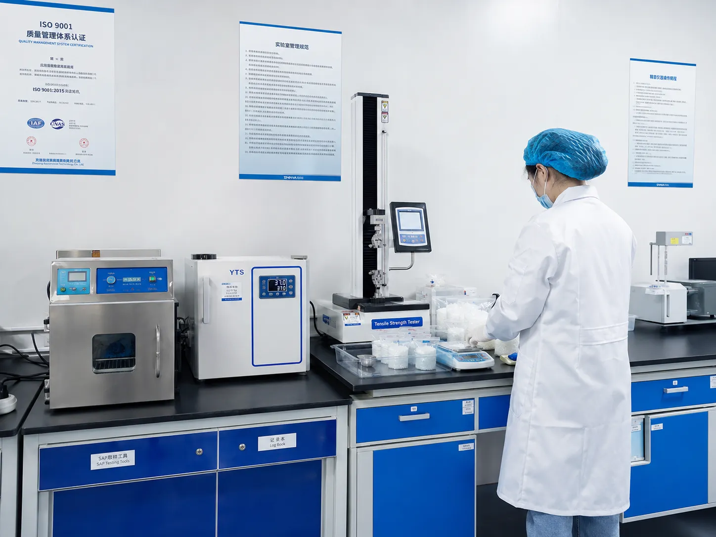Iso Certified Laboratory At Urightmaterials Featuring Advanced Testing Equipment For Hygiene Raw Material Quality Assurance And Rd