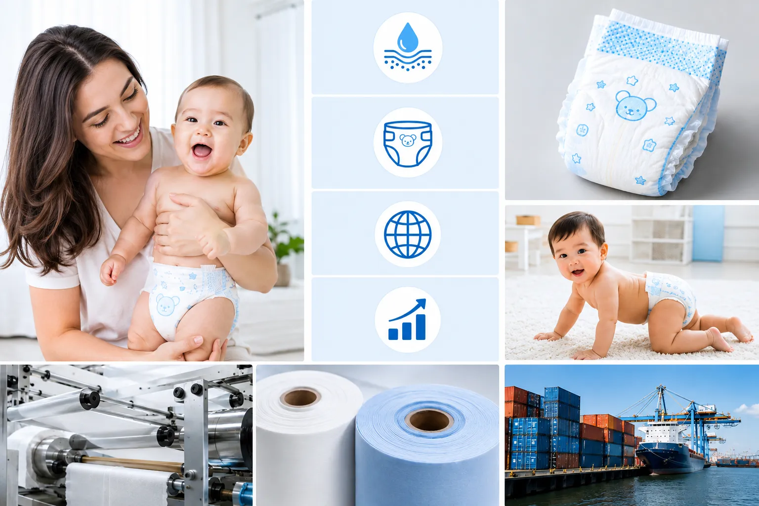 Baby diaper manufacturing case study: custom OEM solutions and nonwoven raw material supply