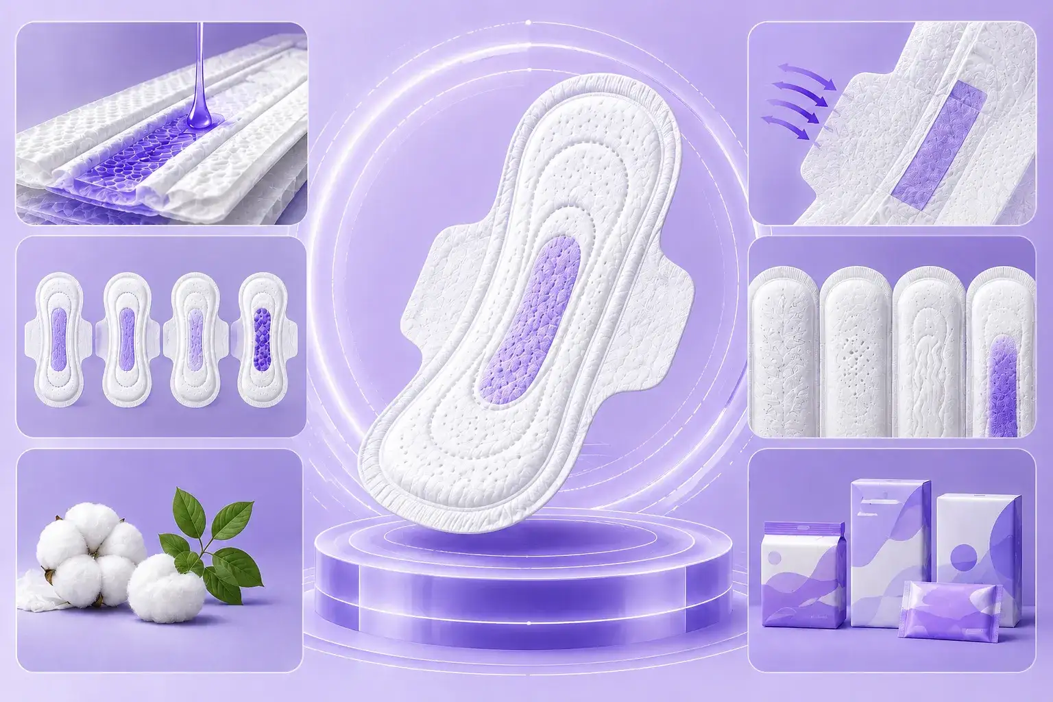 Custom sanitary pads manufacturing with organic materials and customizable absorption for feminine care