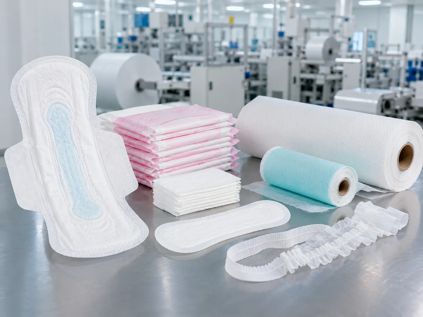 Feminine care raw materials: spunlace nonwoven and breathable film for sanitary napkins