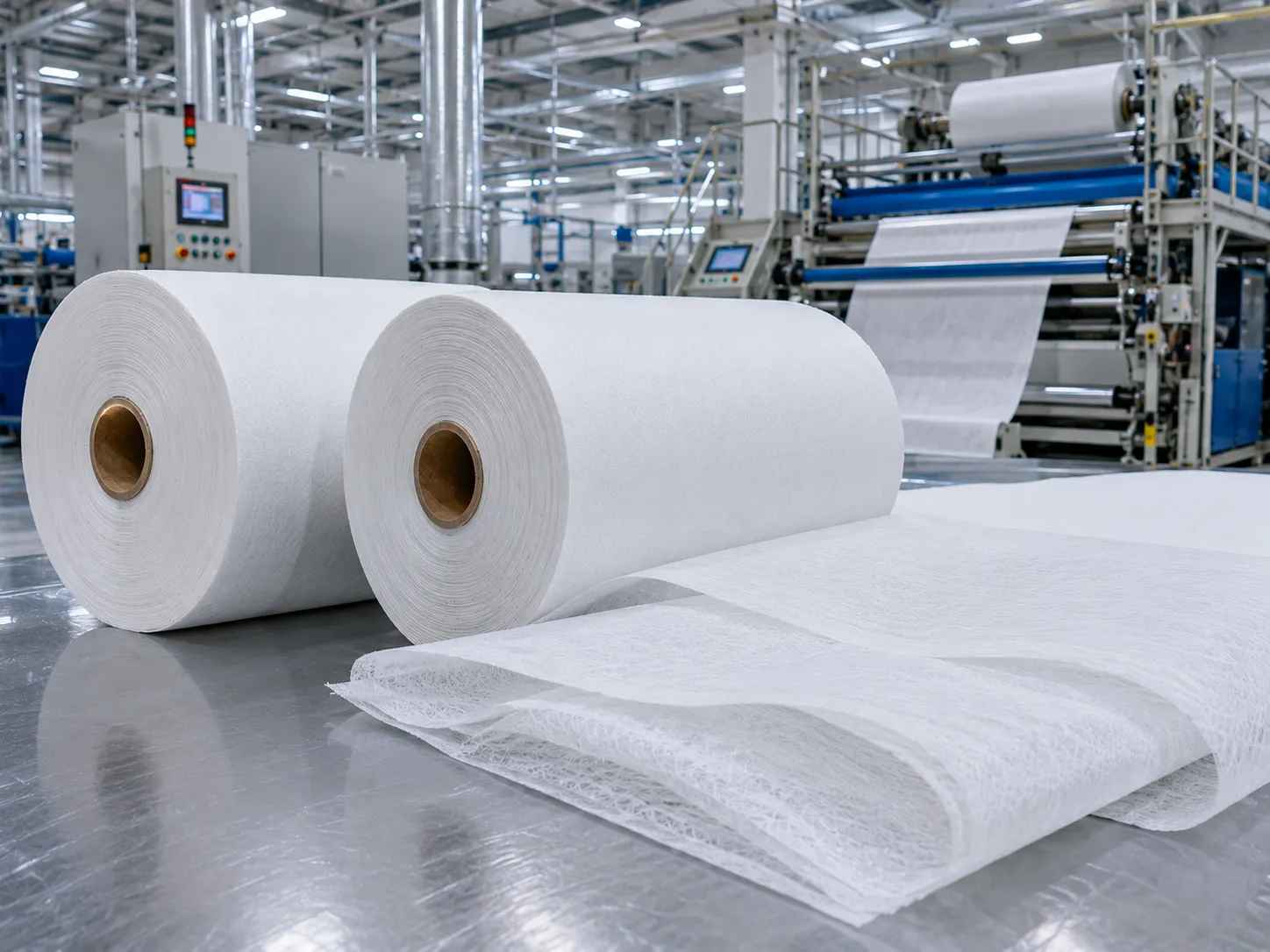 Hot air nonwoven fabric rolls for diaper manufacturing: 40-80 GSM thermal bonded material