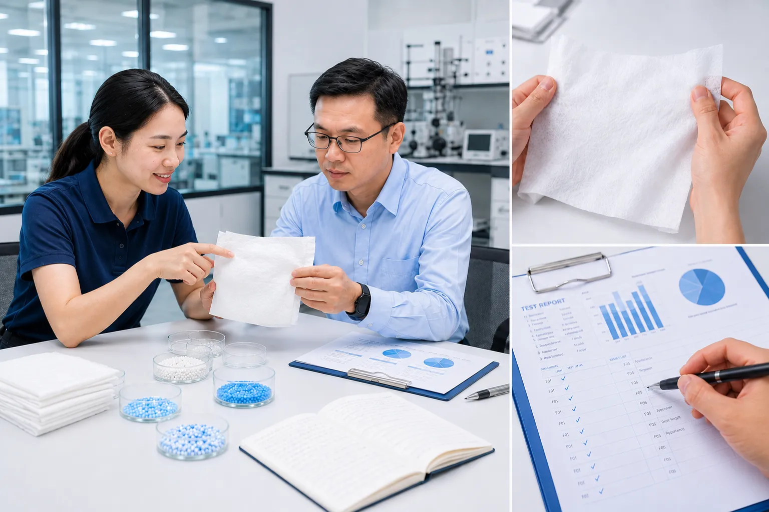 Hydrophilic nonwoven fabric quality analysis and technical test report for hygiene materials