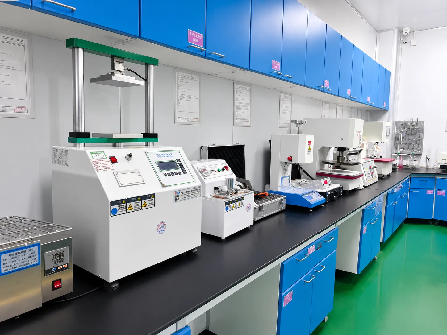 Hygiene raw material quality control laboratory with advanced R&D testing equipment