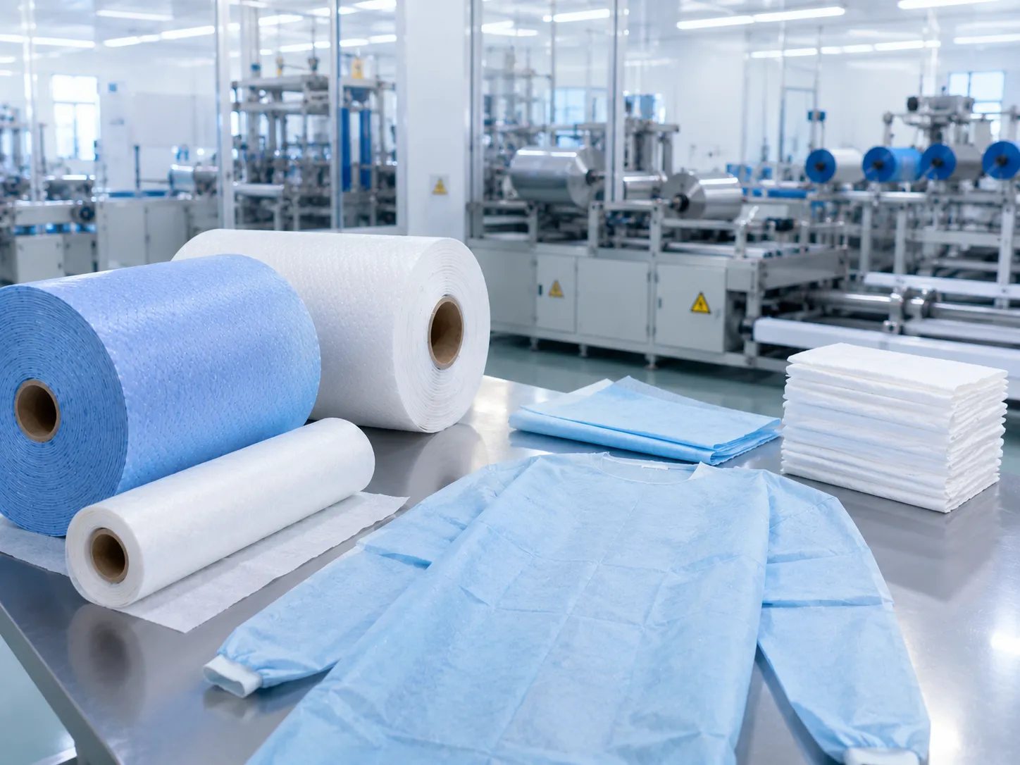 Medical SMS and meltblown nonwoven raw materials for fluid repellent surgical gowns