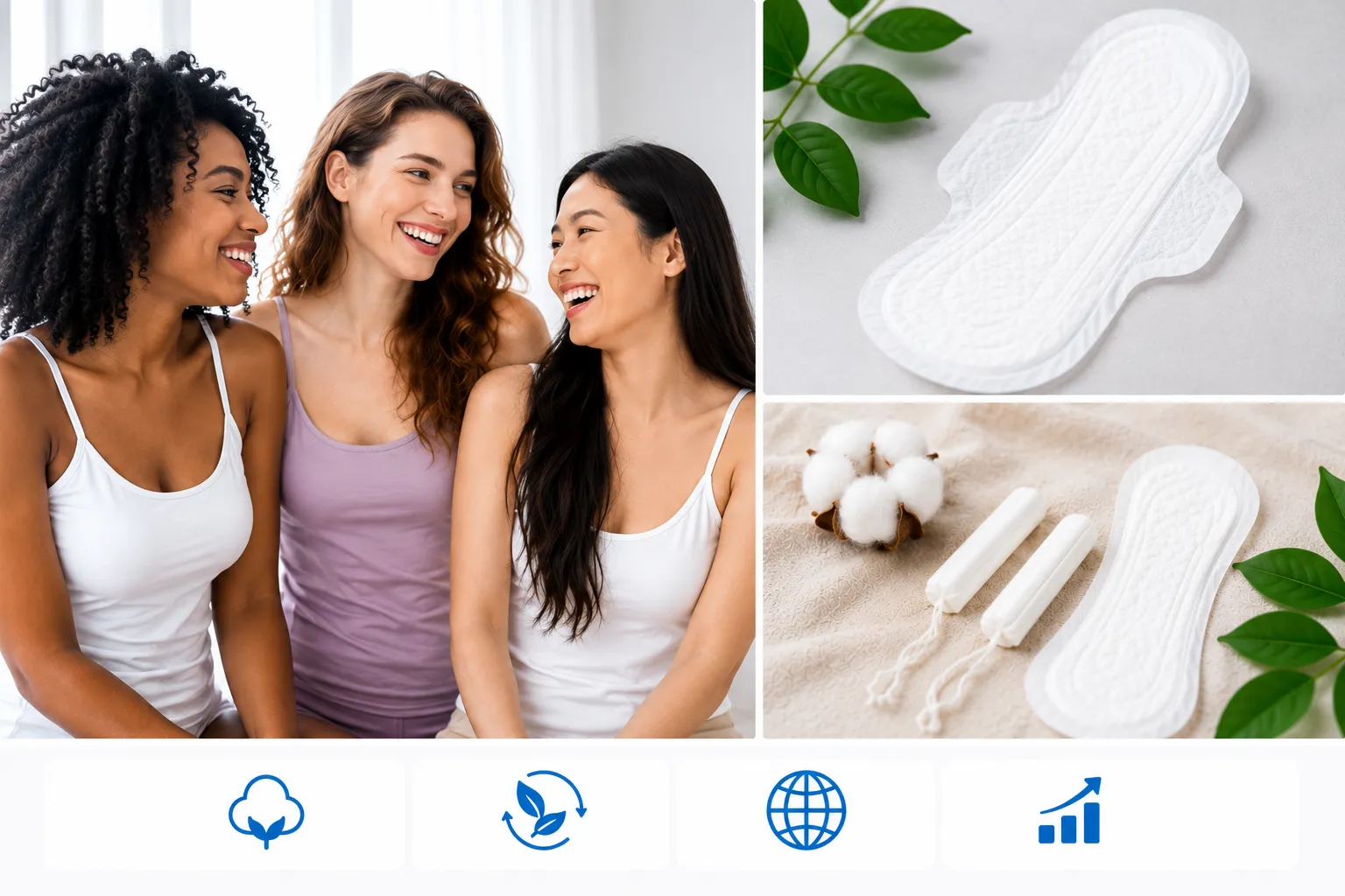 Organic feminine care manufacturing and eco-friendly sanitary pad solutions for global startups