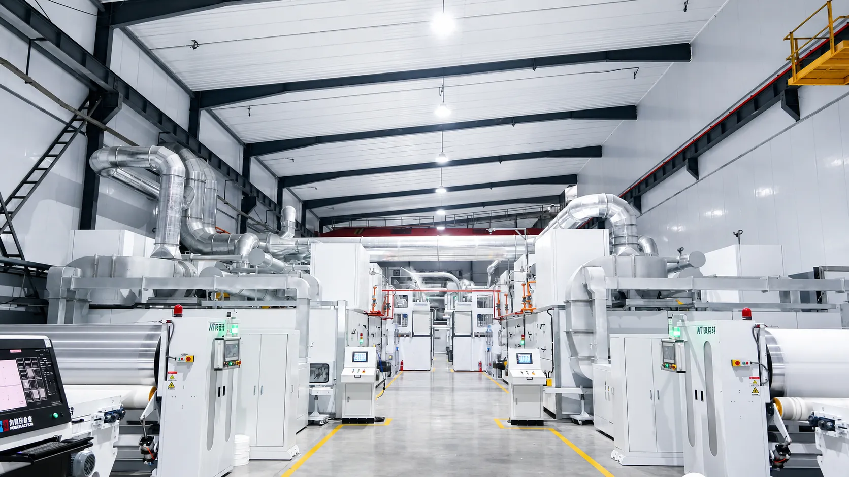 High-speed precision nonwoven fabric slitting and converting lines for hygiene material supply