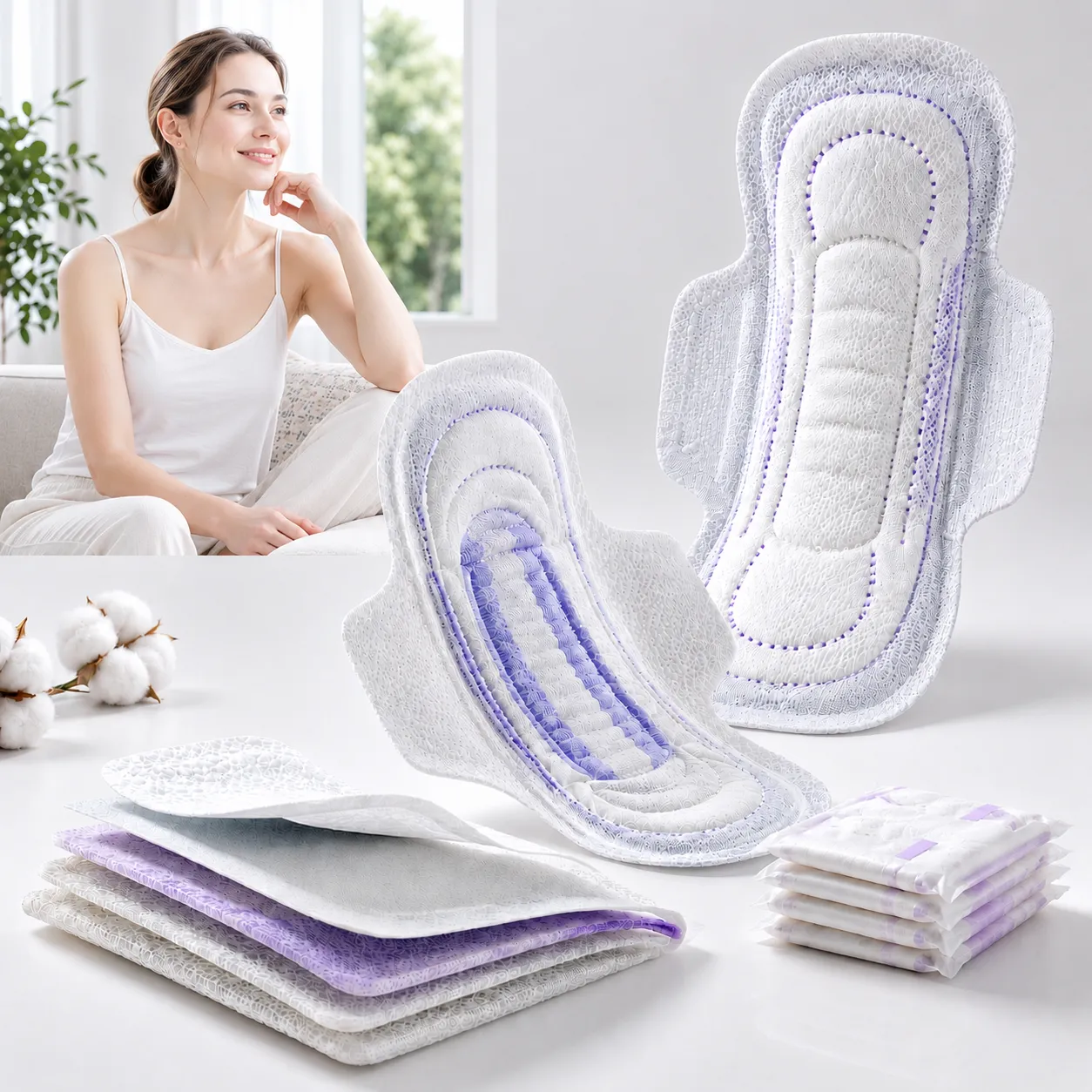 Sanitary pad raw materials: high-absorption nonwoven and breathable film for feminine care