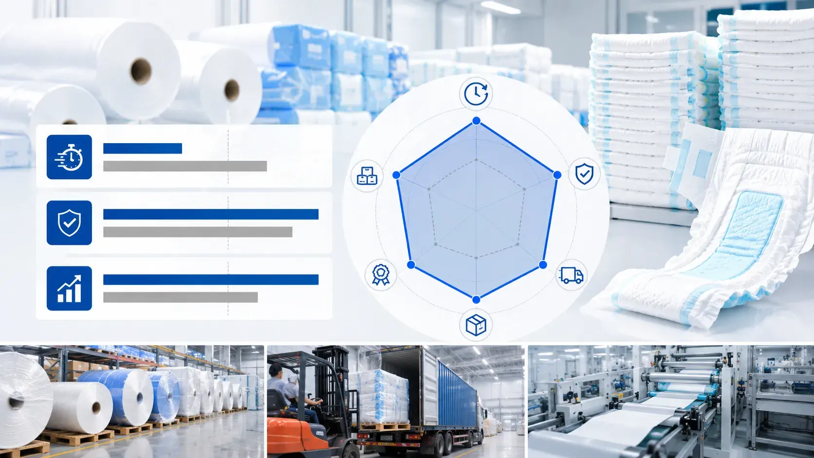 Comprehensive radar chart showing URIGHT excellence in response, QA, and shipping rates